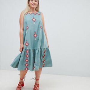 ASOS Boho Embroidered Midi Dress